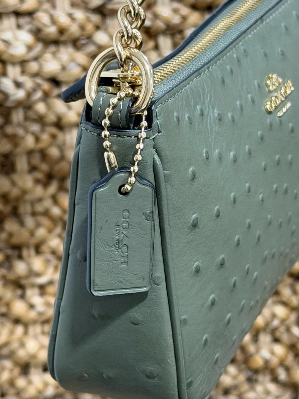 Coach Nolita Olive Ostrich Embossed